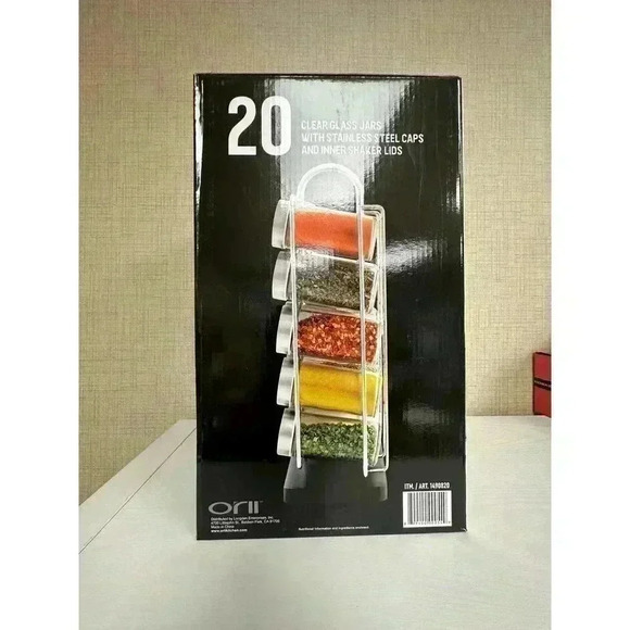 Orii 20 Jar Spice Rack Stainless Steel Filled with Spices - Picture 3 of 4